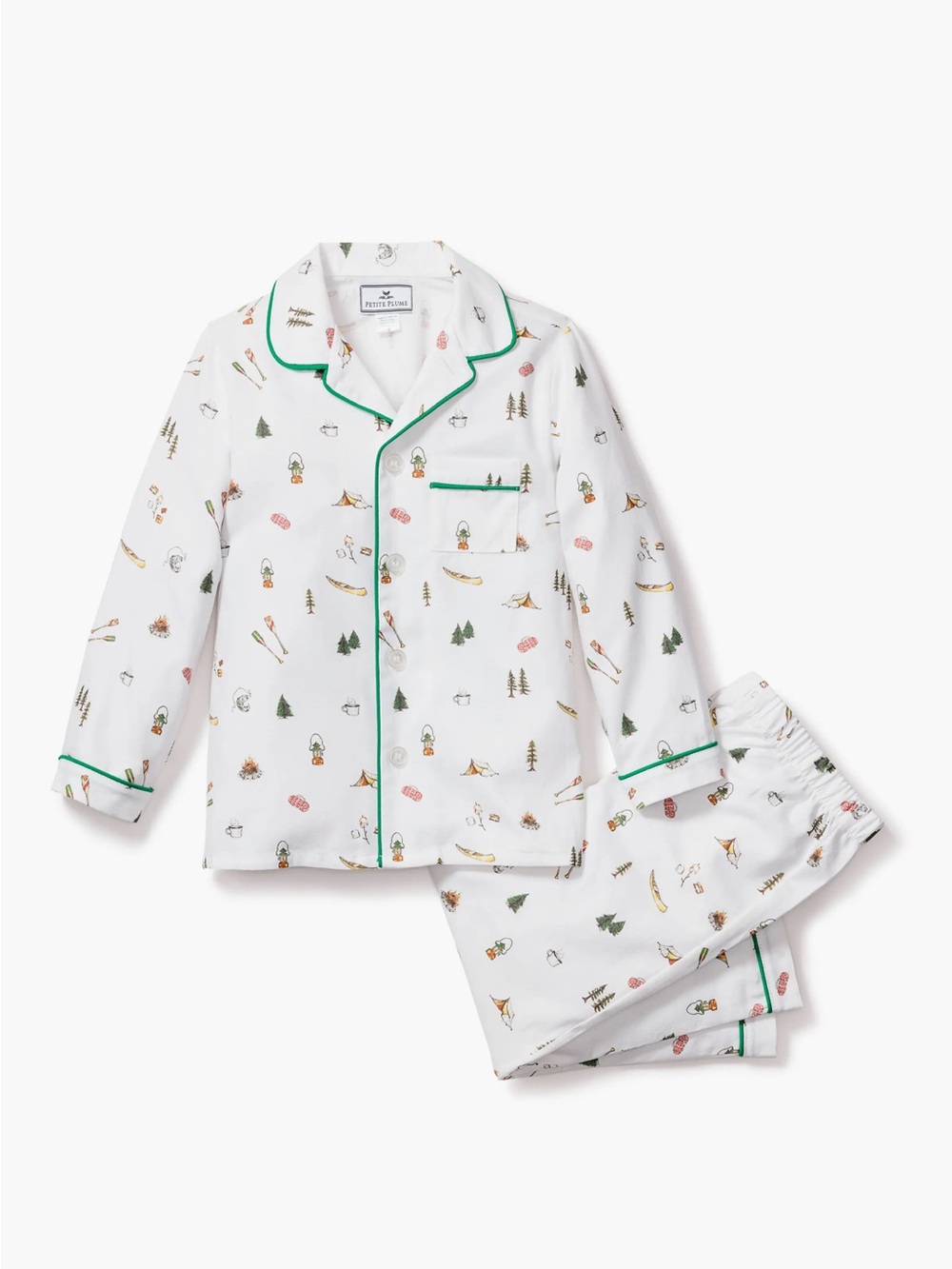 Petite Plume Kids' Camping Print Two-Piece Pajamas! Size 7! Adorable!